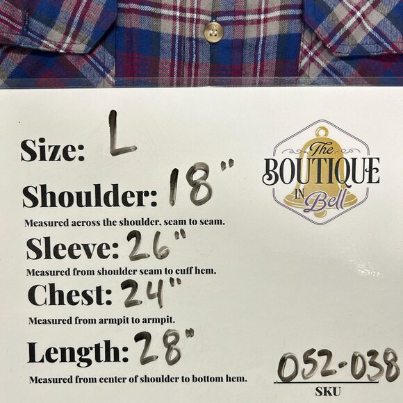 Vtg Woolrich Flannel Jacket Insulated Lined Button Up Large Lumberjack Blue Red - Picture 8 of 10